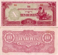 Billet De Banque Myanmar Pk N° 16 - 10 Ruppes - Myanmar