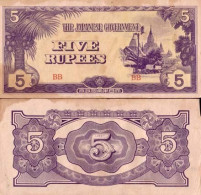 Billet De Collection Myanmar Pk N° 15 - 5 Ruppes - Myanmar