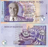 Billet De Collection Maurice Pk N° 50 - 50 Ruppees - Mauricio
