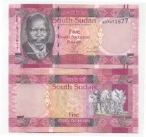 Billets De Banque Soudan Du Sud Pk N° 6 - 5 Pounds - South Sudan