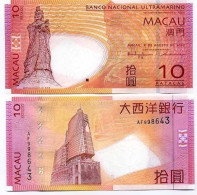 Billets De Banque Macao Pk N° 80 - 10 Patacas - Macao