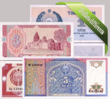 Ouzbekistan : Bel Ensemble De 5 Billets De Banque De Collection. - Ouzbékistan