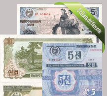 Corée Nord : Bel Ensemble De 5 Billets De Banque De Collection. - Corea Del Norte