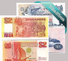 Belle Collection De 3 Billets De Banque Tous Différents De Singapour - Singapour