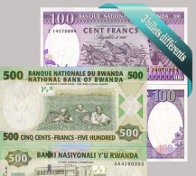 Belle Collection De 3 Billets De Banque Tous Différents De Rwanda - Rwanda