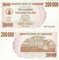 Billets De Collection Zimbabwe Pk N° 49 - 200 000 Dollars Bearer - Zimbabwe