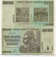 Billet De Banque Zimbabwe Pk N° 76 - 500 000 Dollars - Zimbabwe