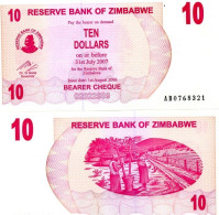 Billets Banque Zimbabwe Pk N° 39 - 10 Dollars Bearer - Simbabwe