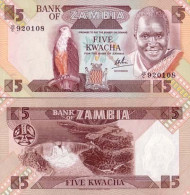 Billets De Banque Zambie Pk N° 25 - 5 Kwacha - Sambia