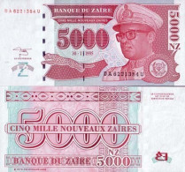Billets Banque Zaire Pk N° 69 - 5000 Nouveaux Zaires - Zaïre