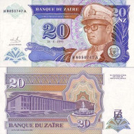 Billets De Banque Zaire Pk N° 56 - 20 Nouveaux Zaires - Zaire