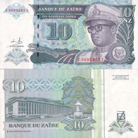 Billets De Banque Zaire Pk N° 55 - 10 Nouveaux Zaires - Zaïre