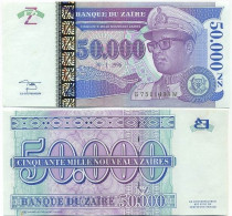 Billet De Collection Zaire Pk N° 75 - 50000 Nouveaux Zaires - Zaire