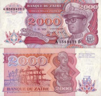 Billets Collection Zaire Pk N° 36 - 2000 Zaires - Zaïre