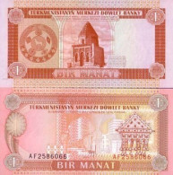 Billets De Banque Turkmenistan Pk N° 1 - 1 Manat - Turkmenistán