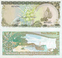 Billet De Banque Collection Maldives - PK N° 9 - 2 Rufiyaa - Maldivas