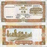 Billet De Banque Collection Macao - PK N° 65 - 10 Patacas - Macau