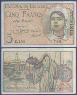 Billet De Banque Collection Tunisie - PK N° 16 - 5 Francs - Tunesien