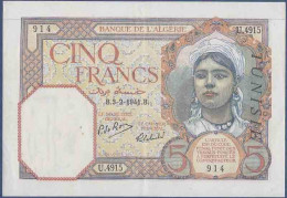 Billet De Banque Collection Tunisie - PK N° 8 - 5 Francs - Tunesien