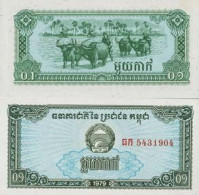Billet De Banque Cambodge Pk N° 25 - 0,1 Riel - Kambodscha