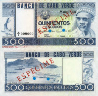 Billet De Banque Collection Cap Vert - Pk N° 55 Specimen - 500 Escudos - Kaapverdische Eilanden