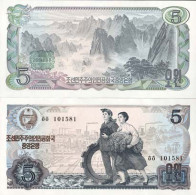 Billet De Collection Coree Nord Pk N° 19 - 5 Won - Korea (Nord-)