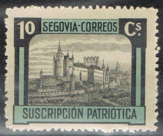 Sello Viñeta Guerra Civil SEGOVIA Azul Verdoso  10 Cts ** - Spanish Civil War Labels