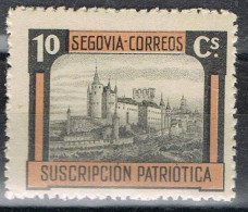 Sello Viñeta Guerra Civil SEGOVIA Naranja  10 Cts ** - Spanish Civil War Labels