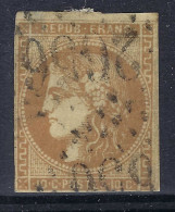 FRANCE Ca.1870: Le Y&T 43A, Obl. GC 2656 (NICE, A. Mar., 1), Aminci - 1870 Emission De Bordeaux