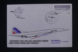 BRESIL - Enveloppe En 1976 Du 1er Vol Du Concorde Rio De Janeiro / Paris - L 149695 - Storia Postale