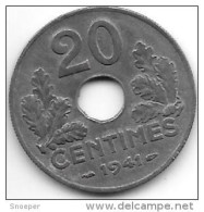 France 20 Centimes  1941  Km  900.1   Xf+  !!! - 20 Centimes