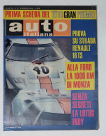 50524 Auto Italiana A. 49 Nr 19 1968 - Renault 16TS - 1000 Km Di Monza - Lotus - Motoren