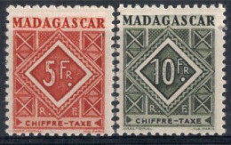 MADAGASCAR Timbres-Taxe N°38* & 39* Neufs Charnières TB  cote : 2€25 - Postage Due