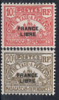 MADAGASCAR Timbres-Taxe N°20* & 21* Neufs Charnières TB  cote : 3€50 - Segnatasse