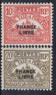 MADAGASCAR Timbres-Taxe N°20* & 21* Neufs Charnières TB  cote : 3€50 - Timbres-taxe