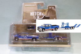 Greenlight - Mopar RAM 3500 Laramie 2020 + Remorque Porte Voiture Réf. 32250-D Neuf 1/64 - Autres & Non Classés