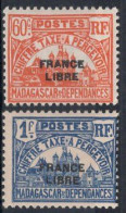 MADAGASCAR Timbres-Taxe N°24* & 25* Neufs Charnières TB  cote : 4€75 - Impuestos