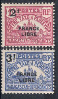 MADAGASCAR Timbres-Taxe N°26* & 27* Neufs Charnières TB  cote : 4€25 - Timbres-taxe