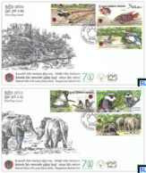 Sri Lanka Stamps 2019, Wasgamuwa National Park, Birds, Fish, Monkey, Lizard, Elephant, FDCs - Sri Lanka (Ceylan) (1948-...)