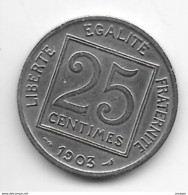 France 25 Centimes  1903  Km  855   Vf+ - 25 Centimes