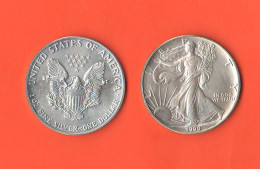USA $ 1 Dollar 1990 America Dollaro United States Silver Eagle - Commemoratifs