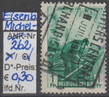 1946 - BELGIEN - Eisenbahn PM "Bahnarbeiter" 1 Fr Grün  - O Gestempelt - S.Scan (Eisenb.PM 262o Be) - Used