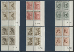 MONACO N° 799 à 804 Série Complète De 6 Valeurs Neuves ** MNH En Blocs De 4 Avec Coins Datés - Unused Stamps