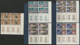 MONACO N° 792 à 796 Neufs ** MNH En Blocs De 4 Avec Coins Datés Voir Suite - Unused Stamps