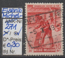 1946 - BELGIEN - Eisenbahn PM "Kistenverladung" 10 Fr Karmin  - O Gestempelt - S.Scan (Eisenb.PM 271o Be) - Afgestempeld