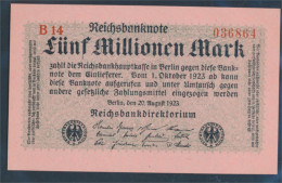 Deutsches Reich RosbgNr: 104b, Privatfirmendruck Rotes Firmenzeichen Bankfrisch 1923 5 Millionen Mark (10298877 - 5 Mio. Mark