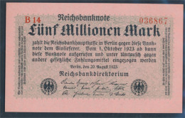 Deutsches Reich RosbgNr: 104b, Privatfirmendruck Rotes Firmenzeichen Bankfrisch 1923 5 Millionen Mark (10298880 - 5 Miljoen Mark