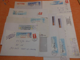 Lot Courrier Affranchissement Vignette Machine + Vignettes Seules - Briefe U. Dokumente