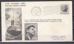 Brief Van Cape Canaveral Naar New York Cape Kennedy First Polaris Missile Firing - Sottomarini