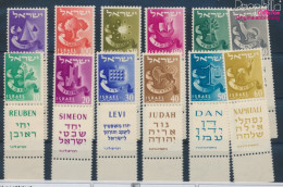 Israel 119-130 Mit Tab (kompl.Ausg.) Postfrisch 1955 Freimarken: Embleme (10310366 - Neufs (avec Tabs)